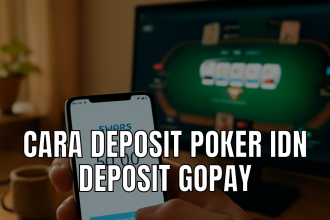 Person making a deposit to poker idn using gopay on smartphone.